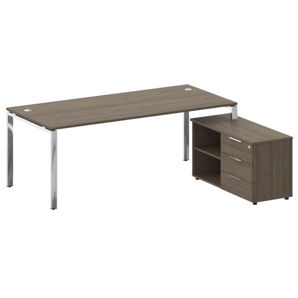 Стол руководителя с опорной тумбой Правый 2100x1720x750