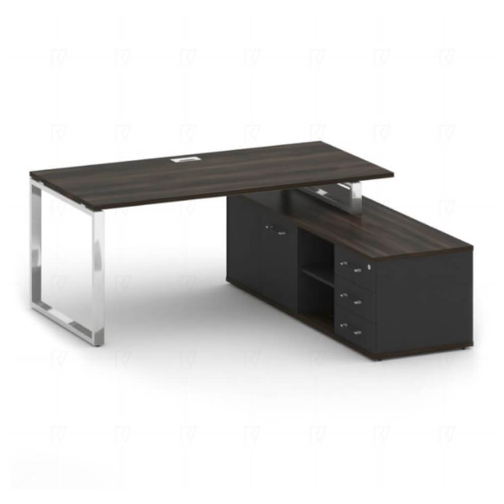 Стол руководителя с опорной греденцией, правый 1800x1800x753