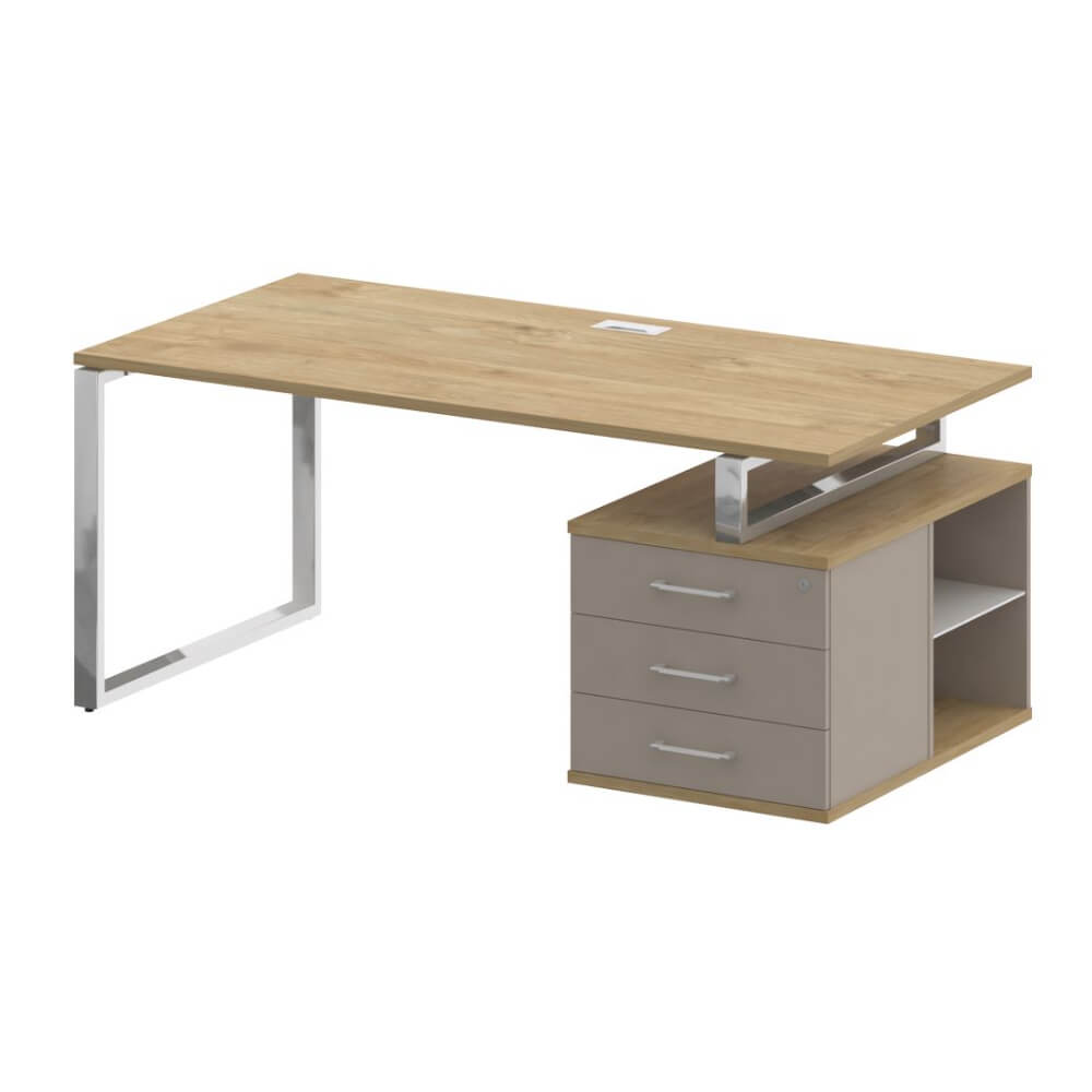 Стол руководителя с опорной тумбой,правый 1800x904x753