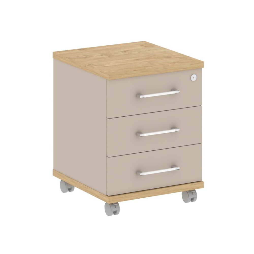 Тумба мобильная 3 ящика (с замком) 432x460x562